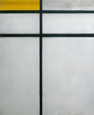 Compositie met geel door Piet Mondrian